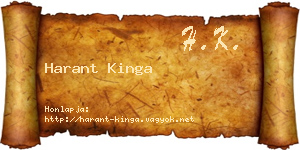 Harant Kinga névjegykártya